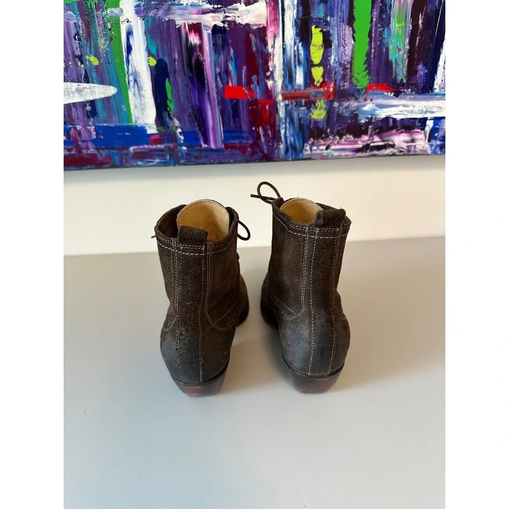 Frye Sacha Chukka Ash Brown Suede Lace Up Pointed Toe Ankle Boot | Size 6